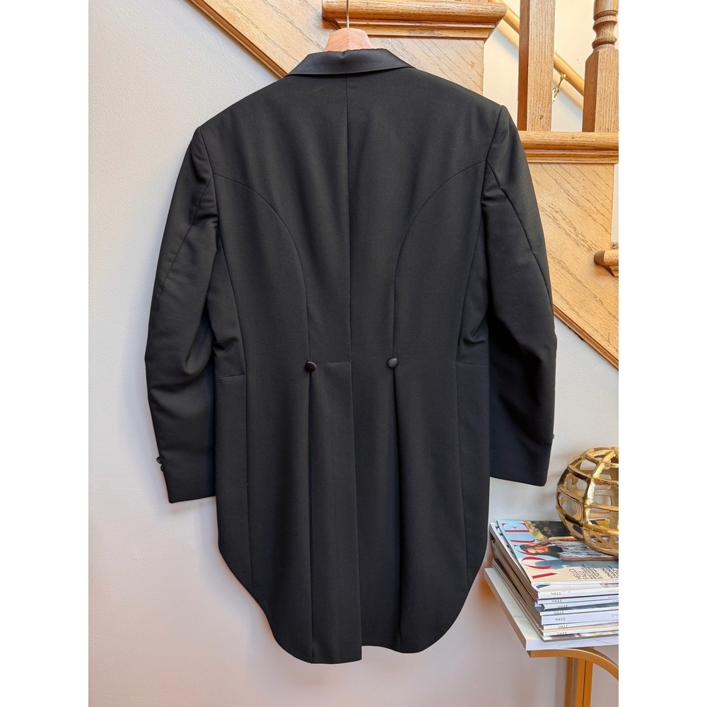 VTG 38L Christian Dior Monsieur Black Tailcoat Tuxedo Jacket Formal Evening Wear - Picture 7 of 10